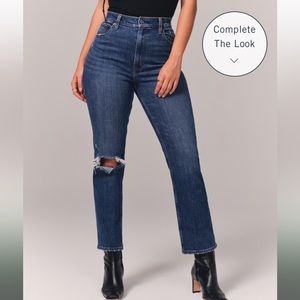 Abercrombie & Fitch Curve Love Ultra High Rise Ankle Straight Jean size 4short